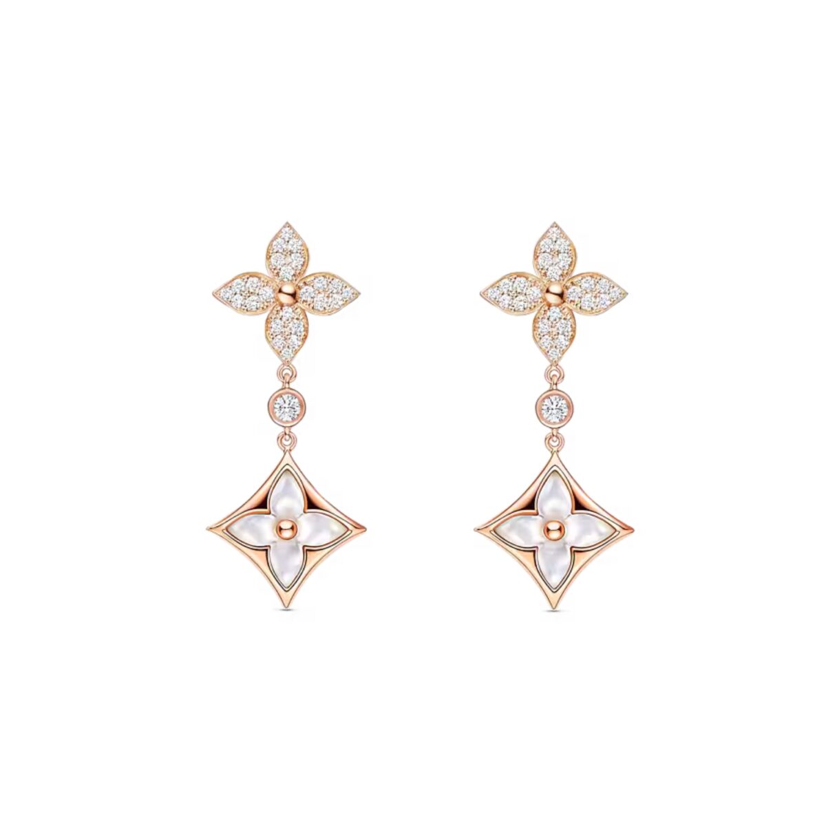 Louis Vuitton Color Blossom Double Star Long Earrings