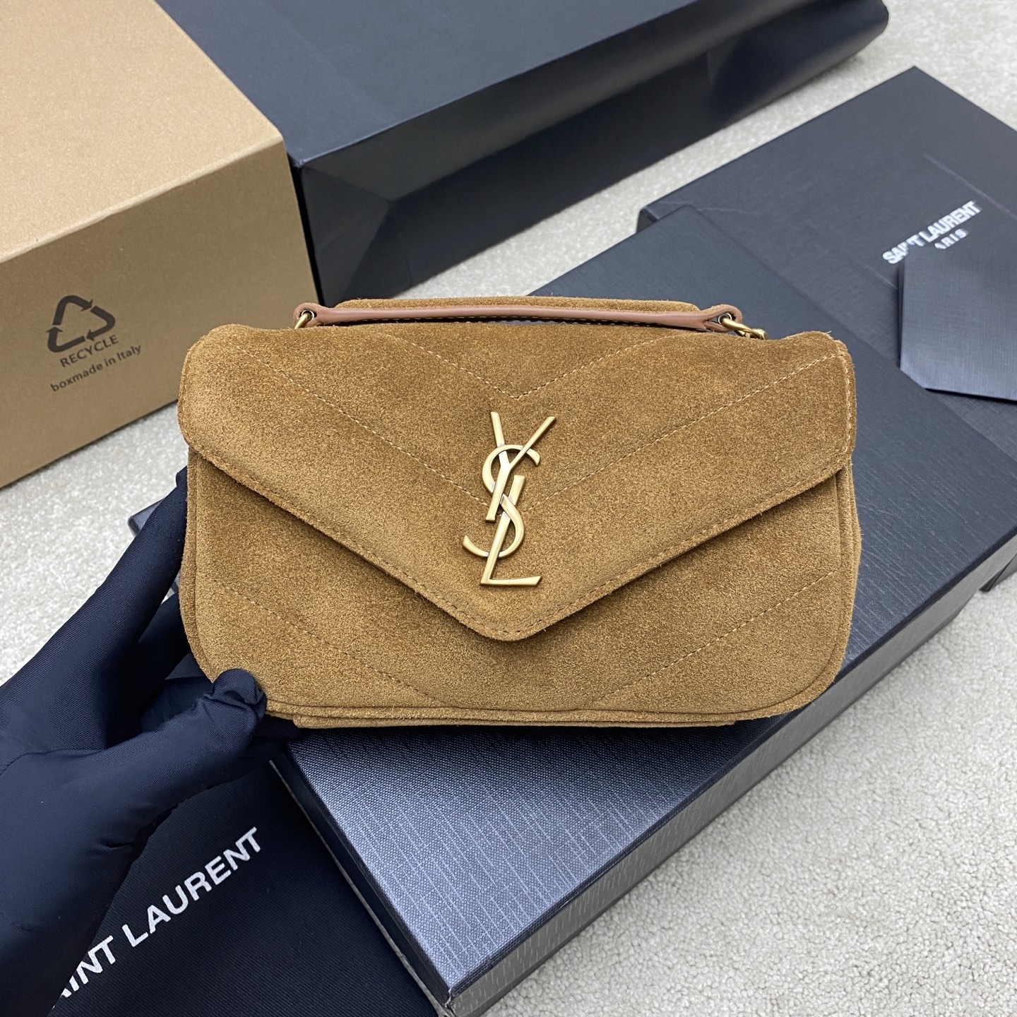 [True-to-ORIGINAL] Saint Laurent Loulou Mini Brown For Women 20cm/7.9in ...