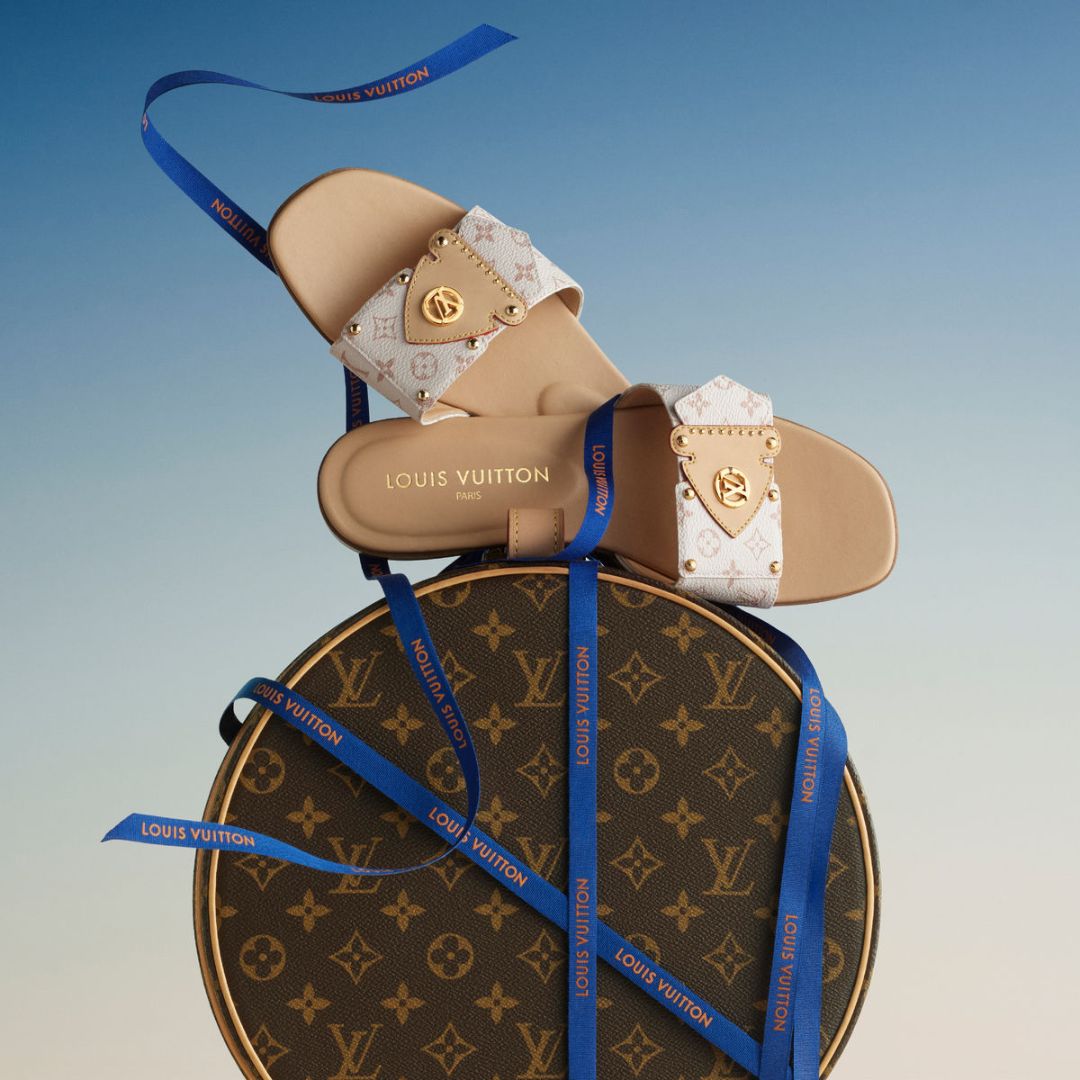 Luxury designer shoes on display